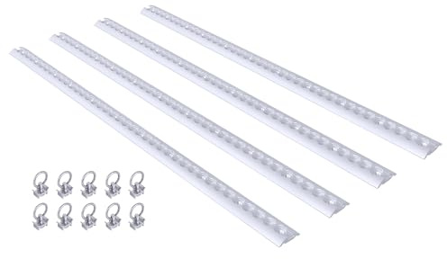 YUENFONG Rieles para Aviones de Aluminio, Rieles para Aviones semicirculares de 0,5 a 10 Metros, Rieles para Aviones con Orificios, fijación de Carga para Camiones y autocaravanas, 4 Unidades