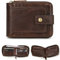 newsbirds Genuine Leather Zipper Wallet for Men, RFID Blocking Mens Wallet with Coin Pocket ID Window Zipper Wallets Large Capacity, Coffee