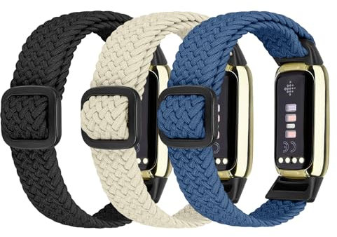 Ecogbd Elastisches Nylon Ersatzarmband Kompatibel mit Fitbit Luxe Armband, Weiches Verstellbare Atmungsaktive SportArmband für Damen Herren