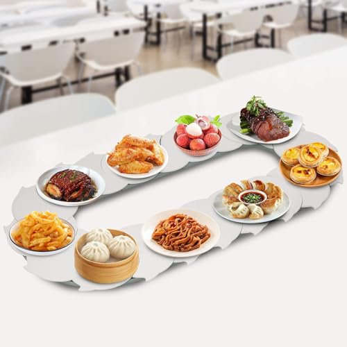 Food 360° Rotating Turntable for Dining Table, Adjustable Serving Train for Party Christmas - Manual Swivel Design, Convenient Storage Solution