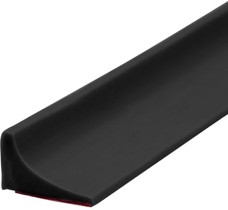 2M Barriera Doccia Ferma Acqua, Barriera Impermeabile per la Soglia Della Doccia, Silicone Barriera Antiallagamento per Guarnizione Doccia Sottoporta, Arresto Doccia Autoadesivo (Nero)