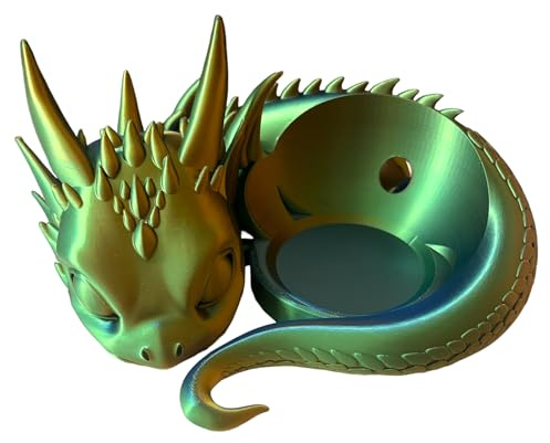 Kompatibel mit Echo Dot 5. Generation, Baby Drachen Halter, Kugelförmige Lautsprecher, Drachenliebhaber Dekoration, Märchenhafter Lautsprecherständer, inklusive Kabeldurchführung, (Blau-Grün-Orange)