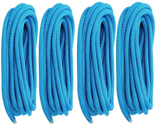 FreeTec 4tlg Bootsseil Boot Fenderleine Nylon Dockline Festmacherleine Fenderseil mit Auge 12mm Durchmesser 6m lang Blau