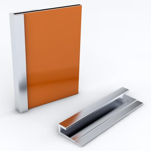 Kerabad Aluminium Profilsystem für 3mm Platten - 3 Meter - Alu-Profil für Duschrückwand Küchenrückwand - Abschlußprofil silber