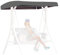KDTRKH Outdoor Swing Canopy Replacement, Patio Chair Top Cover for Swing, Waterproof UV Resistant Swing Canopy Seat Top Sunproof Protection Cover,Grey,213x122x18/23cm
