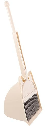 Healvian Children S Broom Set Mini Broom and Dustpan for Toddlers Safe Plastic Role Play and Home Cleaning Tool Beige 20 Inch Lightweight Design