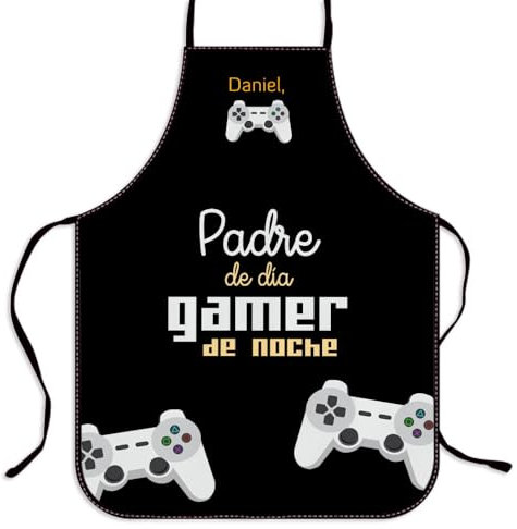 Wanapix | Delantal Personalizado Dia del Padre | Delantales Cocina Hombre | Mandil | Regalos dia del padre | Regalo Original para Él | Padre Gamer