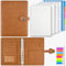 A5 Ringbuch, Ringbuch A5 Nachfüllbar mit 100 Blätter Nachfüllpapier, Leder Notizbuch mit Bindertaschen, Binder Für Schulnotizen Und Reisetagebücher, Geschenk für Mädchen, Jungen(Braun)