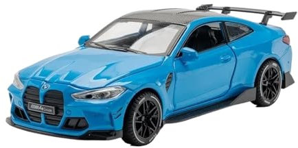 YCNXEB Miniatur Modelle 1 32 Für BMW M4 Coupe Sportwagen Diecast Metal Alloy Modellauto Sound Light Pull Back Collections Originalgetreue Nachbildung(Blau)