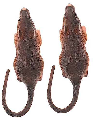 CIYODO 2Pcs Realistic Mouse for Halloween Pranks Fun Party Decoration and Learning Lifelike Fake Rat Figures for Parties Carnivals and Costume Events