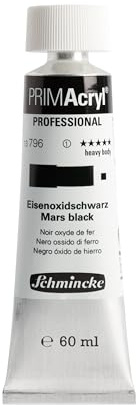 Schmincke - PRIMAcryl® Professional feinste brillante Acrylfarbe, Eisenoxidschwarz, 60 ml Tube, 13 796 011, Premiumacrylfarbe, Acrylmalerei, Profi-Qualität