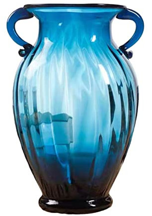 GZSLKSCD Blaue Vase, Glasvase, hohe Vasen, große Blumenvase, kleine Vase, Amphore für Hydrokultur, frische Blumen, für die Raumdekoration zu Hause (Blau 15 x 30,5 cm) (Blau 15 x 30,5 cm)