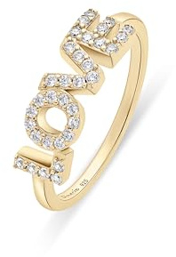 Tamaris Damen Ring TJ-0711-R-52 aus 925 Silber in IP Gold mit Zirkoniasteinen