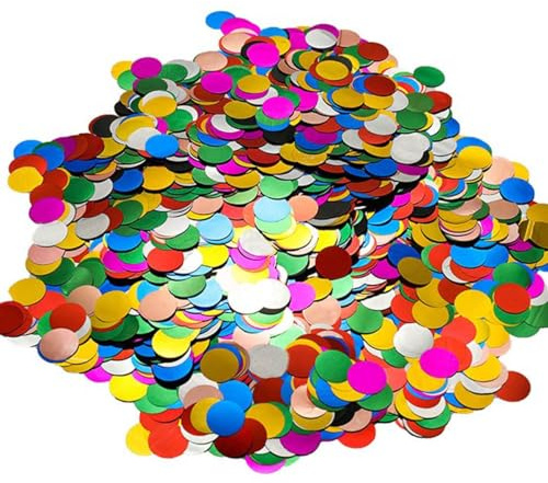 100 g rundes Konfetti, bunt, metallisch, Konfettipapier, für Geburtstag, Hochzeit, Babyparty, Party, Karneval, Geburtstags-Konfetti, rund, dekorativ, (Ø 1,5 cm)
