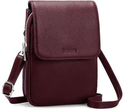 befen Echtleder Handytasche zum Unhängen Damen, Handytasche Damen mit RFID-Blockierung Kartenfächern Handytaschen