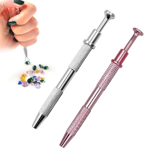 2 Pcs Piercing Ball Grabber, Piercing Grabber Tool, 4-Claw Jewellery Pick-Up Tool, Stainless Steel Small Item Grabber, 4-Prong Tweezers, for Picking Up Jewellery, Screws and Small Parts (Pink Silver)