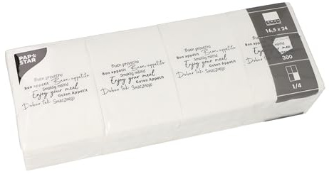 300 Snackservietten DAILY Collection 1/4-Falz 24 cm x 16,5 cm weiss Enjoy your Meal