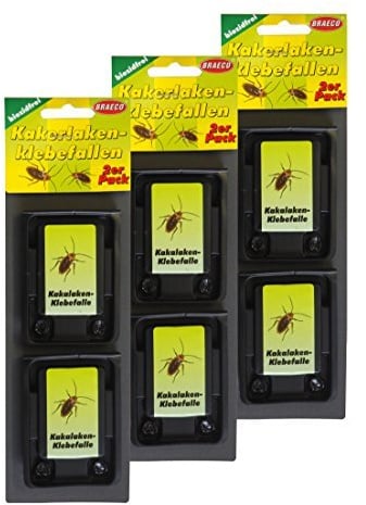 Preisjubel 6 x Kakerlaken-Klebefallen, Ungeziefer-Falle, Insektenfalle, Köderdose