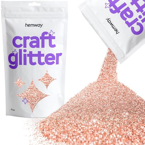 Hemway Craft Glitter - Rose Gold | Fine Metallic Sequin Flakes for Resin & Epoxy Crafts | Supplies for Tumblers, Cards, Jewellery, Candle, Hair, Face, Body & Nail Art | 100 g