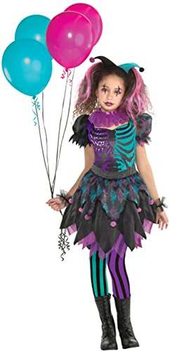 amscan 9904758 Girls Creepy Harlequin Halloween Fancy Dress Costume Age 8-10 Years