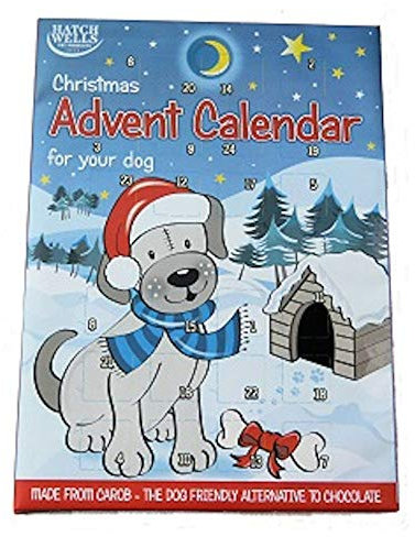 Hatchwells Weihnachts-Hunde-Adventskalender aus Johannisbrot – hundefreundliche Schokolade 70 g