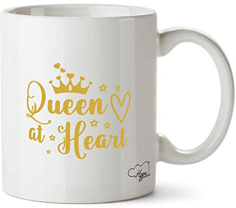 Hippowarehouse Queen at Heart Printed Mug Cup Ceramic 10oz