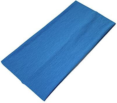 WESTEND CHOICE Fasce extra larghe da 11 cm, tinta unita, elastiche, confezione da 2, unisex, fasce morbide per capelli da yoga (blu)
