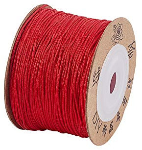 UNICRAFTALE Ca. 100 m/Rolle 0.8 mm Armband Faden Nylonschnur Chinesische Knotenschnur Roter Faden Perlenfaden Perlenkordel Für DIY Geflochtenes Schmuck Armbänder, Rattail, Gewachste Zierschnur