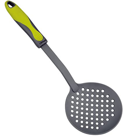 Acan Tradineur - Espumadera de Nylon y Silicona, de 33 x 11,5 x 2 cm para Cocina. Pala para Realizar labores de Cocina y repostería. Utensilio para cocinar de plástico