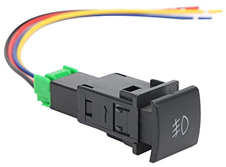 Interrupteur antibrouillard, Interrupteur antibrouillard, Interrupteur à Bouton-poussoir 4 Pôles 12V Bouton de Commutation Antibrouillard Avant en Plastique de Remplacement Adapté pour Camry/AURIS