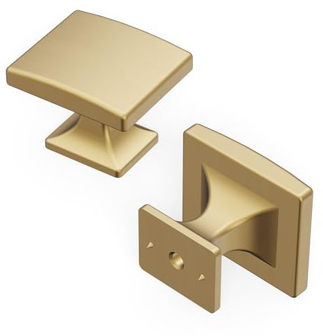 Hickory Hardware 1 Pack Solid Core Kitchen Cabinet Knobs, Luxury Cabinet and Dresser Knobs, Handle Pulls for Doors & Drawers, 1-7/16 Inch, Champagne Bronze, Forge Collection