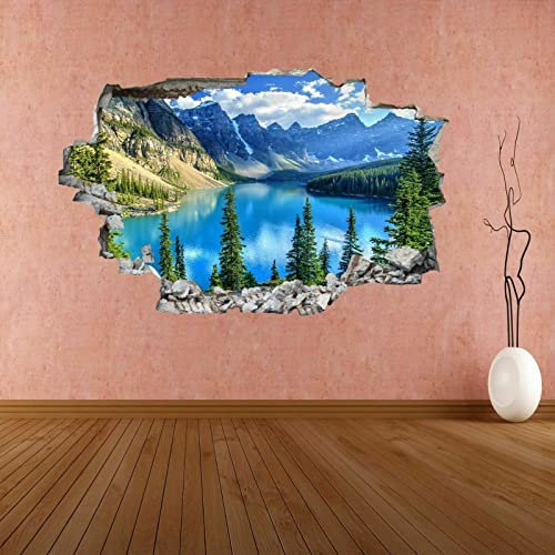 Kanada Lake Rocky Mountains Peaks Bäume Wandaufkleber Wandtattoo Home Decor BP3