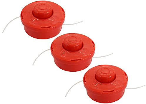 SECURA 3x Doppel-Fadenkopf mit Tippautomatik kompatibel mit Fuxtec Motorsense/Spule Fadenspule