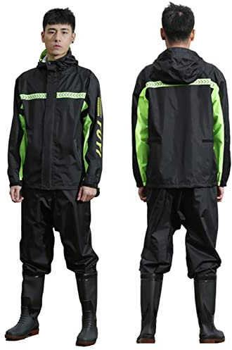 SJASD Regenanzug Herren Damen,Regenkombi Motorrad Regen Jacke und Hose Anzug Kombi Wasserdicht Atmungsaktiv,Fahrrad Regen Jacke Reflektierend Radtrikote mit winddichter Kapuze,Arbeitskleidung