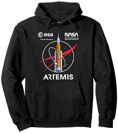 NASA Artemis Missione SLS Worm And ESA Logo Felpa con Cappuccio