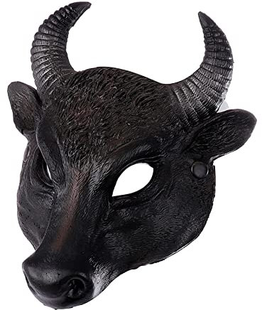 rockible Buffalo Mask Face Shield Animal Mask Novelty for Halloween Party Stage Props