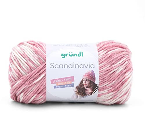 Gründl Scandinavia, Norwegermuster direkt aus dem Knäuel, 100g/165 m,70% Polyacryl/30% Wolle,NS 4-5 (03 Malve-Natur)