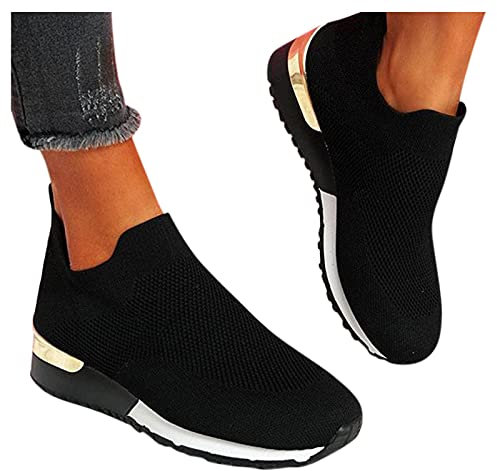 Sneaker Damen Weiss Plateau Schlüpfen Running Schnürhalbschuhe Sommer Schuhe Freizeit Walkingschuhe Luftkissenschuhe Mode Fitnessstudio Laufschuhe Freizeitschuhe Für Sporthalle Outdoor Jogging