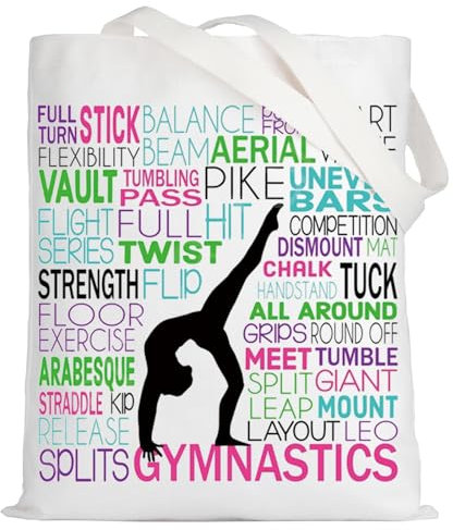 LEVLO Turner-Tragetasche aus Segeltuch, Turner-inspiriertes Geschenk, Turner-Team-Schultertasche für Turnliebhaber, Gymnastik-Tragetasche, Medium, Make-up-Tasche