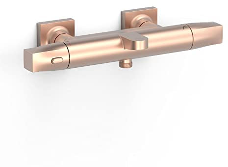 Tres 19017405OPM Over-Wall - Grifo Termostático de pared para bañera y ducha oro rosa mate