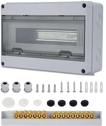 Zroden Coffret Electrique, Coffret Electrique Etanche Exterieur IP65, 15 Modules, Avec Terminaux, Rails Intégrés et Accessoires, Pour Une Utilisation à L'extérieur