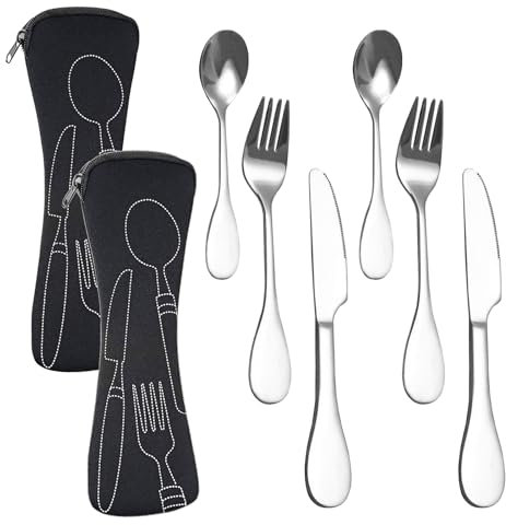 8 PCS Bariatric Plates for Portion Control Eating Portion Management Control Flatware Weight Loss Silverware Serving Spoons Forks Knives with Fabric Storage Bags