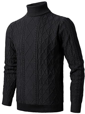 Herothorn Pullover Dolcevita Uomo Maglioncino Maglione a Collo Alto Manica Lunga Maglia Maglione Sweater Invernali Costinea Treccia Maniche Lunghe