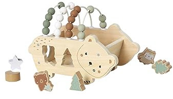 Vertbaudet Baby Steckspiel & Motorikschleife, Holz FSC®braun