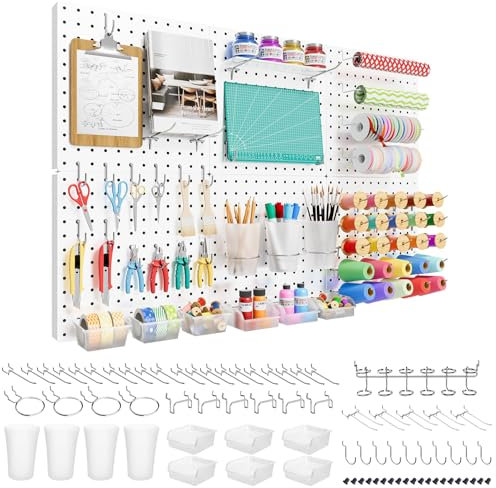 FZK Lot de 6 panneaux perforés - Blanc