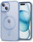 oakxco for iPhone 15 Case Clear Magnetic Compatible with Magsafe, Thin Slim Transparent Non Yellowing, Hybrid Soft Silicone Bumper & Hard Plastic Protective Cover for Women, Light Blue
