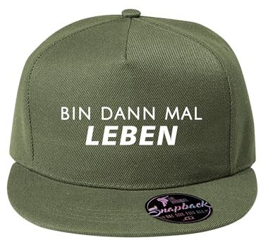 DELUNO Bin dann mal Leben Unisex Kappe Classic Cap mit geradem Schirm One Size Einheitsgröße für Männer und Frauen Khaki (Cap-529-Khaki)