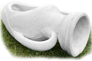 FABRIQ Vase de fleurs d'extérieur sur le sol - Figurine en pierre - Résistant aux intempéries - Gris - 40 cm, 8 kg