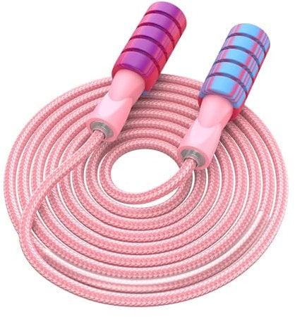 Cotton Adjustable Skipping jump rope,Adult and Children Athletic Fitness Exercise Jumping Rope (pink, 3m)