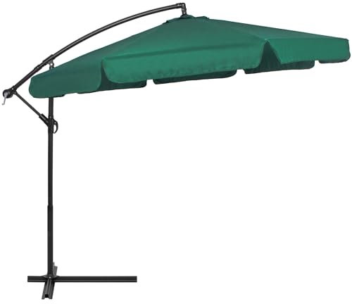 SPRINGOS Balkon-Sonnenschirm 275x350 cm – Rechteckiger, windfester & wasserdichter Balkonschirm mit UV-Schutz, Kurbel & robuster Konstruktion